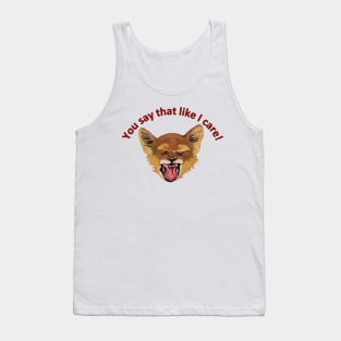 You Say That Like I Care Laughing Lion Cub Tank Top